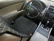 купити Накидки для авто з перфорованої екошкіри, Чорні з білим рядком, Преміум +, Повний комплект 1