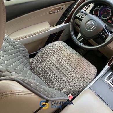 купити Накидки на сидіння з алькантари Lux ПАЙКА, Темно-сірі стільники, Преміум+, Повний комплект 3