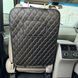 купить Защитная накидка на сиденье авто от ног ребенка из Экокожи Черная с двойной жёлтой строчкой С карманом для планшета 2