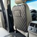 купить Защитная накидка на сиденье авто от ног ребенка из Экокожи Черная с двойной жёлтой строчкой С карманом для планшета 3