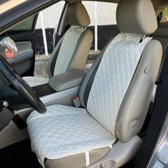 купить Накидка на водительское сиденье из алькантары Lux Диамонд удлиненный нежно-кремовый ромб Премиум 1 передняя 1