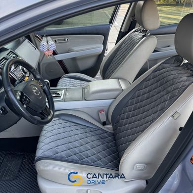 купить Накидки на передние сиденья автомобиля из алькантары Lux Диамонд прошитый темно серый ромб Стандарт 2 передних 2