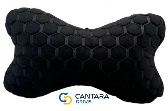 купити Подушка під голову в авто з алькантари Lux ПАЙКА, Чорні стільники 2
