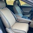 купить Накидки на сиденье с АЛЬКАНТАРЫ Lux (искусственной замши), большой ромб, Светло-бежевый с двойной бежевой строчкой, Стандарт, Передний комплект 1