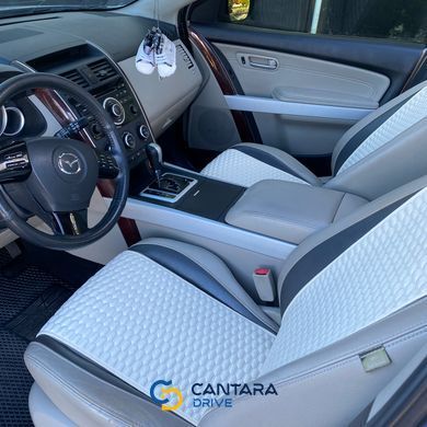 купити Накидка на сидіння з алькантари Lux (штучної замші), Світло-бежева, плоскі стільники. Стандарт. 1 передня 3