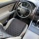 купить Накидки для авто из экокожи, Черные с двойной красной строчкой, Стандарт, Передний комплект 5
