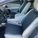 купить Накидка для авто из перфорированой экокожи, Черная с двойной черной строчкой, Стандарт, 1 передняя 2