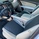 купить Накидка для авто из перфорированой экокожи, Черная с двойной черной строчкой, Стандарт, 1 передняя 3