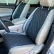 купить Накидка для авто из перфорированой экокожи, Черная с двойной черной строчкой, Стандарт, 1 передняя 1