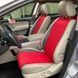 купити Накидки на сидіння з алькантари Lux (штучної замші), Червоні стільники з чорним рядком, Стандарт, Передній комплект 1