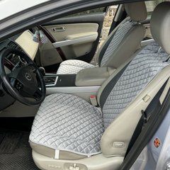 купить Накидка на водительское сидение из алькантары Lux Прошитый квадратный ромбик Серый Премиум 1 передняя 1