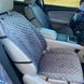 купить Накидки на сиденье с алькантары Lux ПАЙКА, Квадратный ромб тёмно-серый. Премиум+. Полный комплект 2