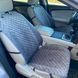купить Накидки на сиденье с алькантары Lux ПАЙКА, Квадратный ромб тёмно-серый. Премиум+. Полный комплект 1