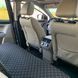 купить Накидка задняя для авто из перфорированной экокожи, Черная с золотой строчкой 2