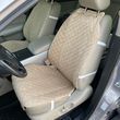 купити Накидки на сидіння з алькантари Lux ПАЙКА, Квадратний ромб темно-бежевий. Преміум+. Передній комплект 1