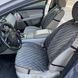 купить Авто накидки на сиденья из алькантары Lux Диамонд прошитый темно серый ромб Премиум+ Передний комплект 2