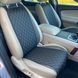 купить Накидки для авто из перфорированой экокожи, Черные с двойной черной строчкой, Стандарт, Полный комплект 1