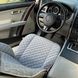 купити Накидка на автосидіння з алькантари Lux Прошитий квадратний ромбік Сірий Преміум+ 1 Передня 3