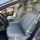 купити Накидка на автосидіння з алькантари Lux Прошитий квадратний ромбік Сірий Преміум+ 1 Передня 1