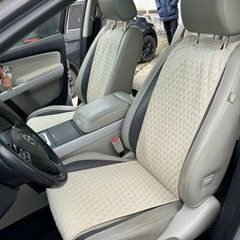 купити Накидка на сидіння з алькантари Lux (штучної замші), Світло-Бежевий ромб, Стандарт, 1 передня 1