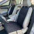 купить Накидки на сиденье из алькантары Lux, Черные плоские соты с красной строчкой, Премиум, Полный комплект 1