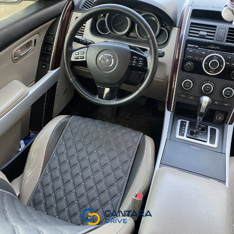 купити Накидка для авто з екошкіри, Темно-сіра з сірим рядком, Стандарт, 1 передня 2