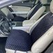 купити Накидки на сидіння з алькантари Lux (штучної замші), Чорний, сині стільники. Преміум. Повний комплект 1