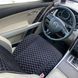 купити Накидки на сидіння з алькантари Lux (штучної замші), Чорний, сині стільники. Преміум. Повний комплект 3