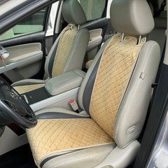 купити Накидка на сидіння водія із алькантари Lux ПАЙКА Квадратний ромб Пісочна Стандарт 1 передня 1
