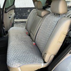 купить Накидка на задние сиденья авто из алькантары Lux Большие светло-серые соты 1
