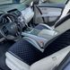 купити Накидки для автомобільних сидінь із алькантари Lux прошитий квадратний ромбік Чорний з чорним рядком Стандарт Повний комплект 2