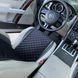 купити Накидки для автомобільних сидінь із алькантари Lux прошитий квадратний ромбік Чорний з чорним рядком Стандарт Повний комплект 3