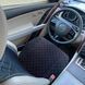 купить Накидки на сиденье с алькантары Lux ПАЙКА, Квадратный ромб черный. Премиум. Передний комплект 5