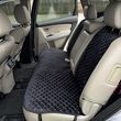купити Накидка на заднє сидіння авто з алькантари Lux Прошитий квадратний ромбік Чорний з білою ниткою 1