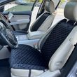 купити Автомобільні накидки на сидіння з алькантари Lux прошитий квадратний ромбік Чорний з чорним рядком Преміум Повний комплект 1