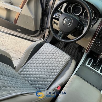 купити Накидки на сидіння для авто з алькантари Lux Великі світло-сірі стільники Стандарт Повний комплект 3
