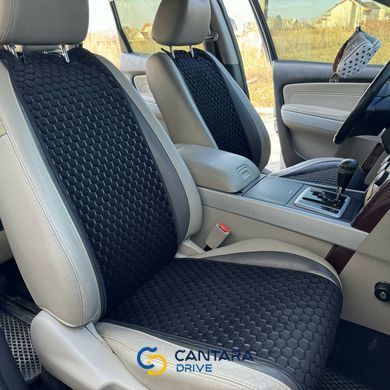 купити Накидки на сидіння з алькантари Lux ПАЙКА, Чорні стільники, Стандарт, Передній комплект 3