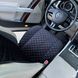 купити Автомобільні накидки на сидіння з алькантари Lux прошитий квадратний ромбік Чорний з чорним рядком Преміум Повний комплект 3