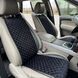 купить Накидка на сидение из алькантары Lux Прошитый квадратный ромбик Черный с белой нитью Стандарт 1 передняя 3