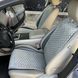 купити Накидки на сидіння для авто з алькантари Lux Великі світло-сірі стільники Стандарт Повний комплект 1