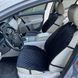 купить Накидка на водительское кресло из алькантары Lux прошитый квадратный ромбик Черный с черной нитью Премиум+ 1 передняя 1