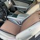 купити Накидки на сидіння з Алькантари Lux Коричневі стільники з коричневим рядком Стандарт Повний комплект 3