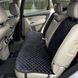 купити Авто накидки на сидіння з алькантари Lux Прошитий квадратний ромбік Чорний з білою ниткою Стандарт Повний комплект 4