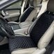 купити Авто накидки на сидіння з алькантари Lux Прошитий квадратний ромбік Чорний з білою ниткою Стандарт Повний комплект 1
