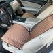 купить Накидка на сиденье из Алькантары Lux Коричневые соты с коричневой строчкой Премиум 1 передняя 2