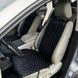 купити Накидка на автосидіння з алькантари Lux Прошитий квадратний ромбік Чорний з білою ниткою Преміум 1 передня 2