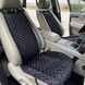 купить Накидки для автомобильных сидений из алькантары Lux Прошитый квадратный ромбик Черный с белой нитью Премиум Передний комплект 3