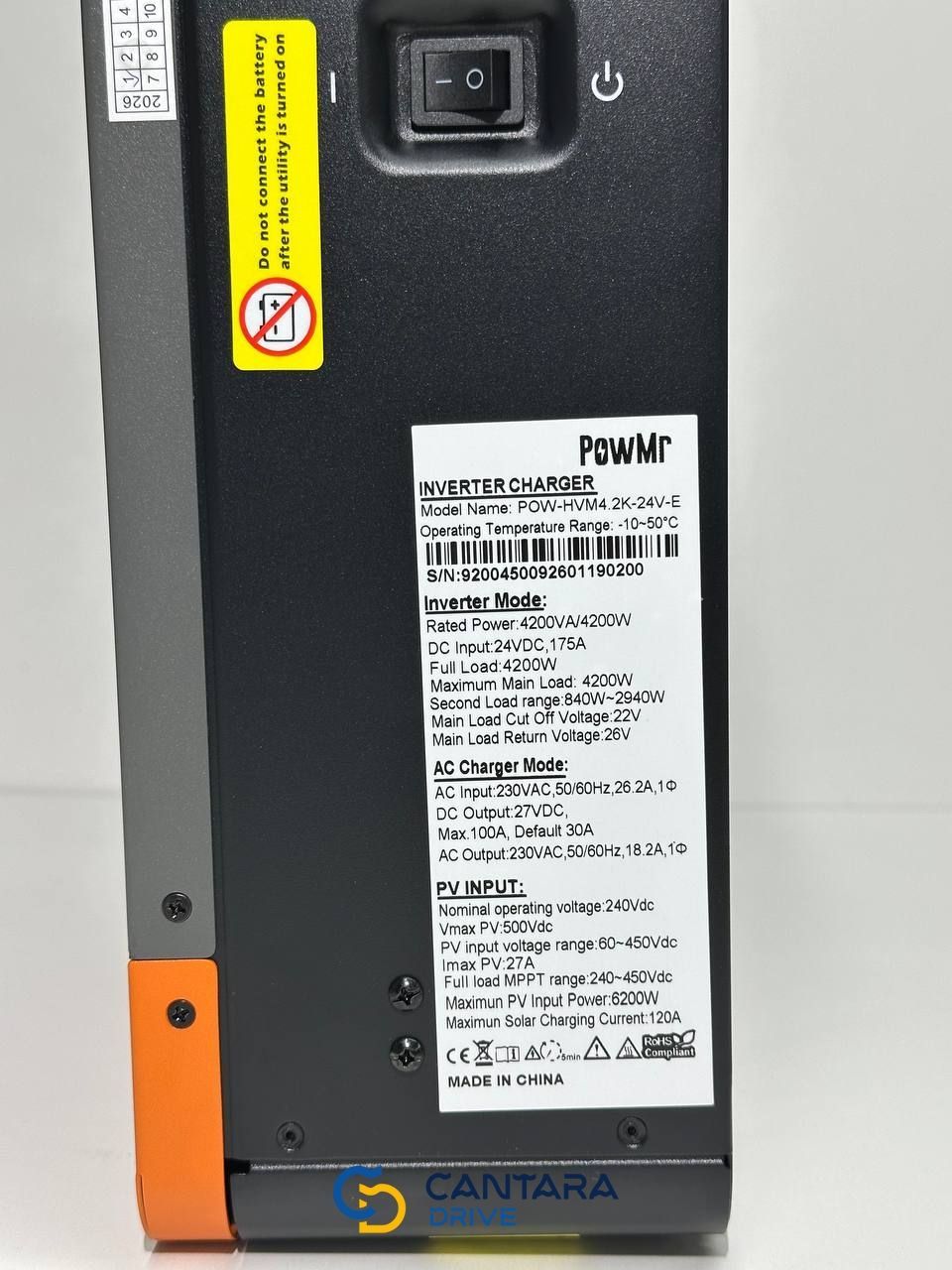 Гібридний інвертор POW-HVM4.2K-24V-E 24 В, 4,2 кВт (4200 Вт) (безперебійник, UPS, ДБЖ)