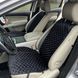 купити Накидки на крісла автомобіля з алькантари Lux Прошитий квадратний ромбік Чорний з білою ниткою Преміум Повний комплект 1