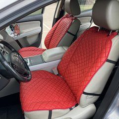купити Накидки для авто з перфорованої екошкіри, Червоні з червоним рядком, Преміум+, Повний комплект 1